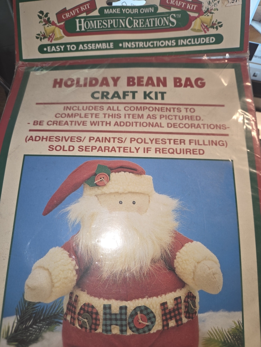 Vintage Homespun Creations Vintage Father Christnas Santa Bean Bag Craft Kit